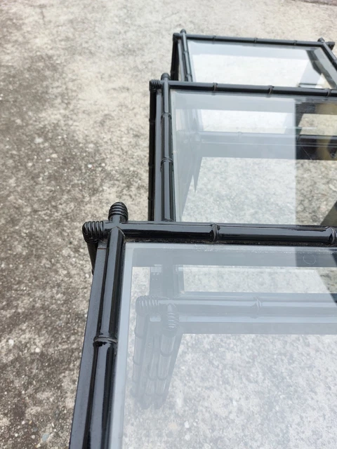 3 Tavolini Giorgetti Linea Bambù Vintage Anni 80