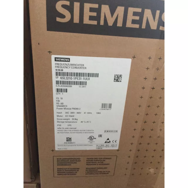 New Siemens 6SL3 210-1PE31-1UL0 6SL3210-1PE31-1UL0 G120 PM240-2 Unfiltered