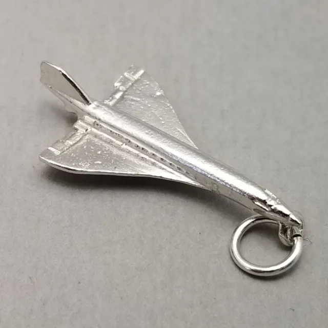 Vintage Solid Sterling Silver Concorde Charm Pendant Hallmarked - 1.8g