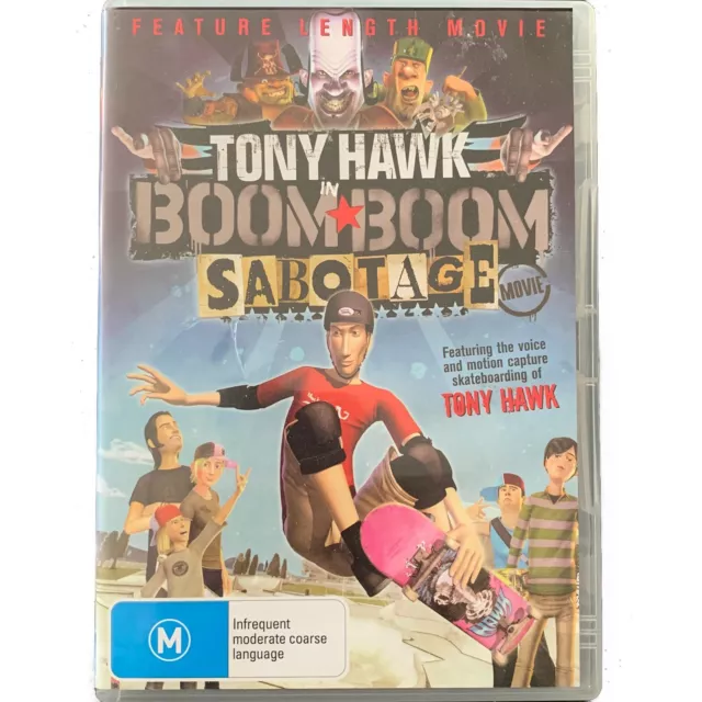 Tony Hawk Boom Boom Sabotage DVD Skateboarding Feature Film Animated Region 4