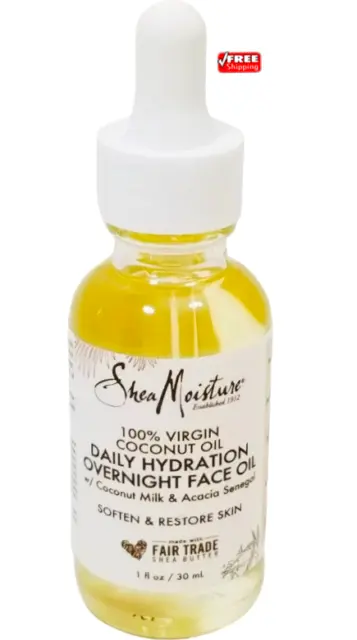 Shea Moisture 100% Virgin Coconut Oil Daily Hydration Overnight Face Oil - 1 oz