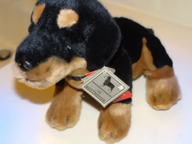 NEW Russ Berrie Purebred Puppies ROTTWEILER Dog Plush 12" Realistic RETIRED 4387