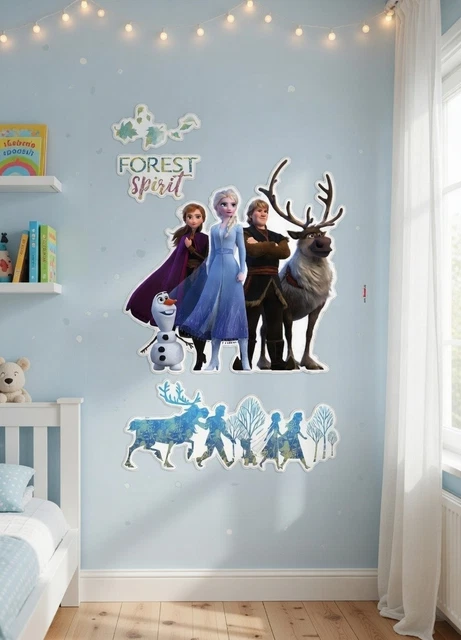 40 Frozen Snowflake Wall Stickers – Elsa, Olaf, Anna – Girls Bedroom Decor
