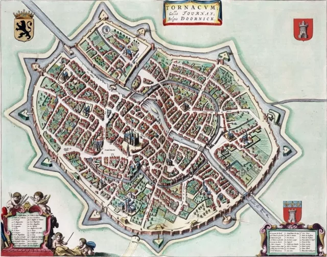 Reproduction plan ancien de Tournai (Doornik) 1649