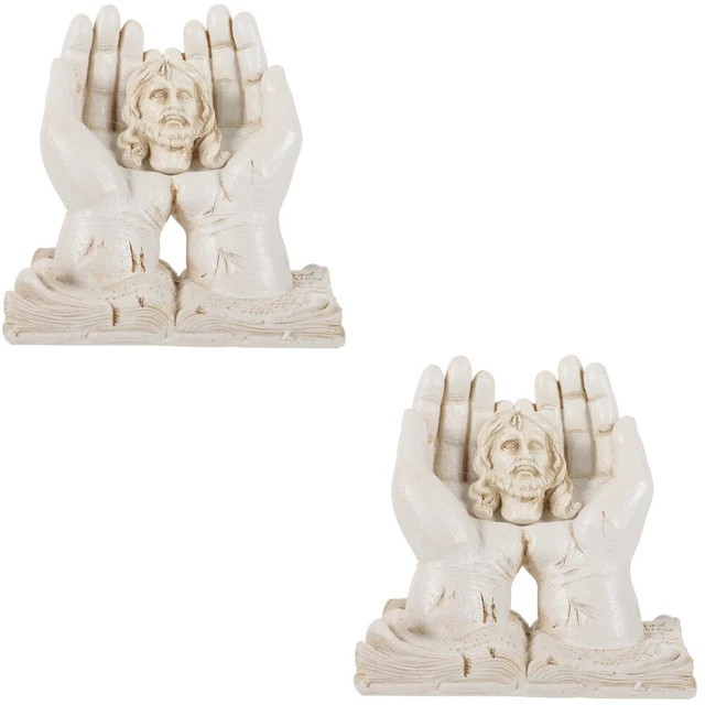 2x Figura de mano de resina portátil estatua de resina para el hogar amigos