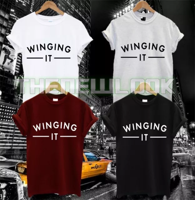 Winging It T Shirt Fashion Wing Man Woman Girl Quote Hipster  Tumblr Swag Dope