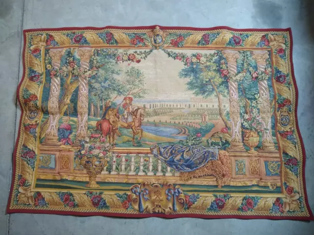Tapisserie d'Halluin Point de Loise French Woven Tapestry Louis XIV a Versailles