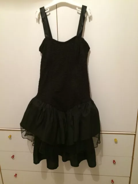 Vestito Vintage Nero Corto  Anni '80/'90 Donna Ragazza Primavera Estate