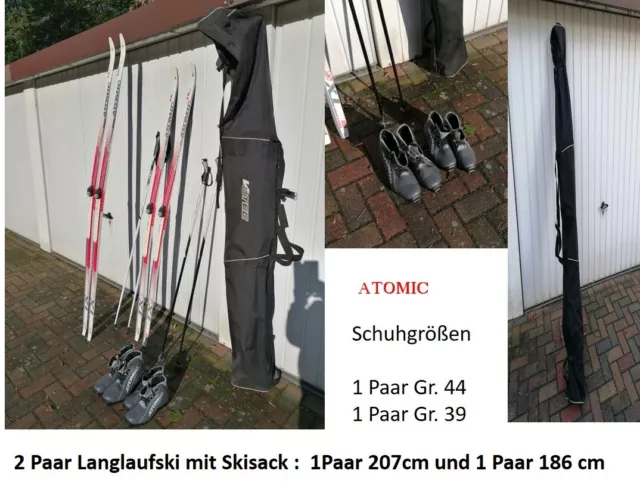 Langlaufski-Set 2x ATOMIC   207 cm und 186 cm (Siehe Foto