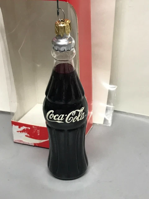 Vintage Coca Cola Glass Bottle Christmas Ornament 1998
