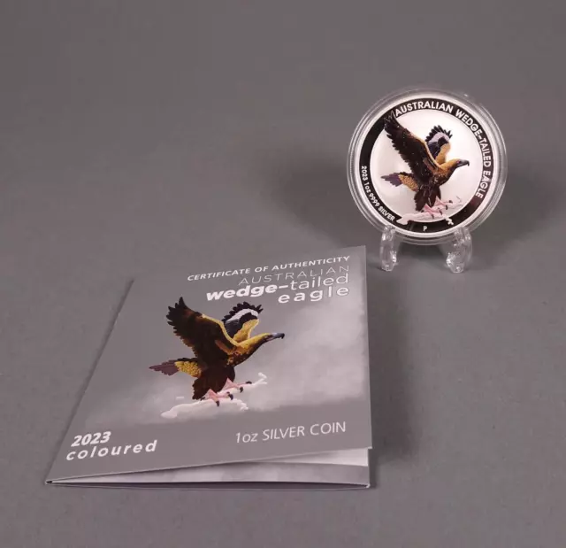 Australian Wedge-Tailed Eagle Color P 2023 Münze 1 Oz Unze 9999 Silber Coloured