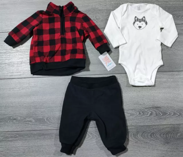 3 Months Carters 3-Piece Baby Boy Outfit Sweater Creeper Pants