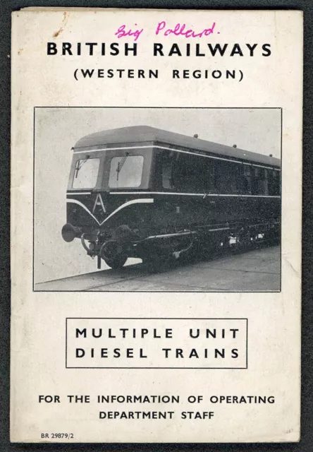 British Railways WR Operating Staff Multiple Unit Diesel Trains Booklet 1957