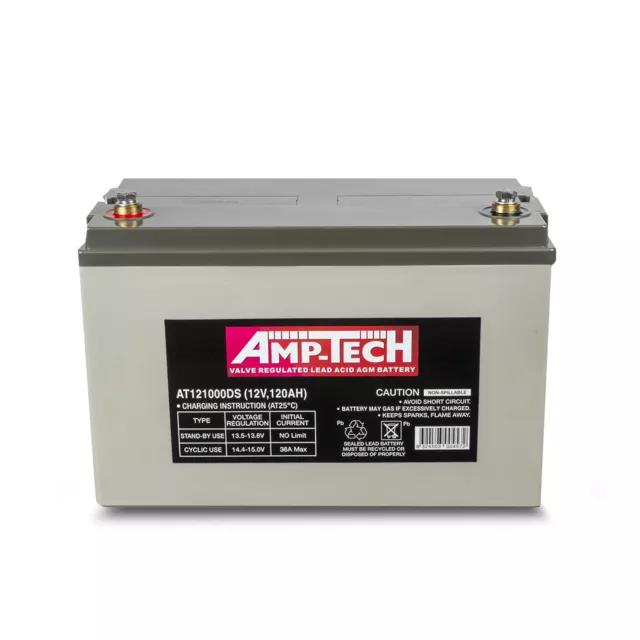 Amp-Tech AT121000DS VRLA/AGM Deep Cycle Battery (12V 120Ah)