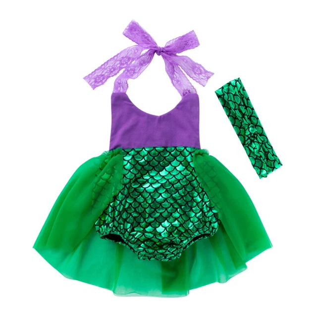 Abito a sirena per bambine Halter Romper vestiti alla moda abito estivo