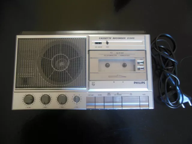 Vintage PHILIPS portable cassette recorder D 6410 en boite - 1983 - D6410