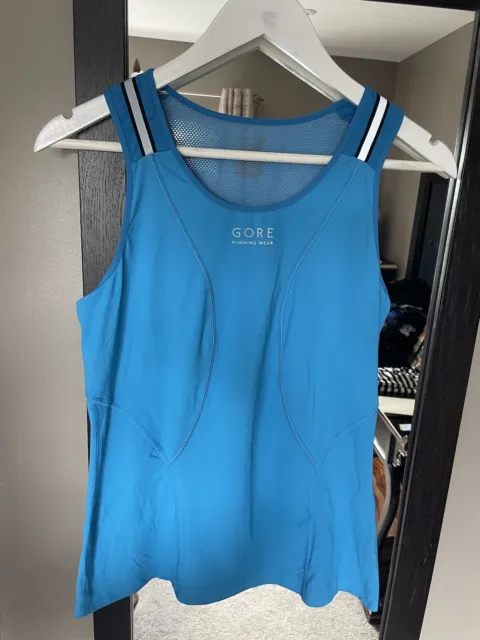 Womens Gore Running Vest Blue Medium Top Gym Workout Reflective