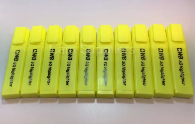 Pack of 4 6 10 20 Yellow Highlighter Pens Fluorescent Bright Colour Markers Pen