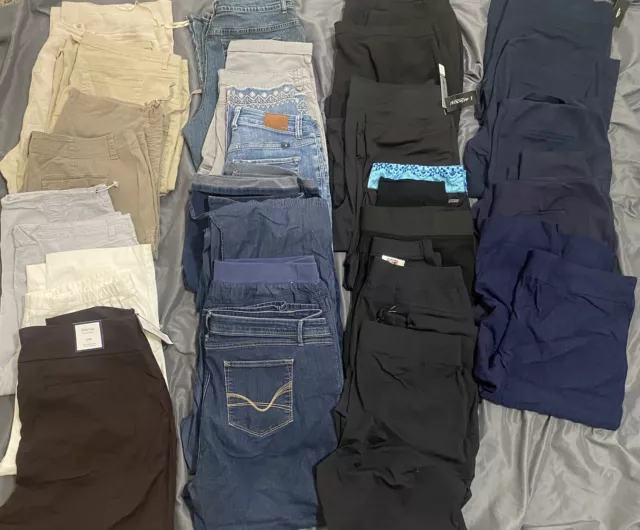 Womens Plus Size Pants Lot of 24 Pairs Size 22/2X Mix Work Pants Business Casual