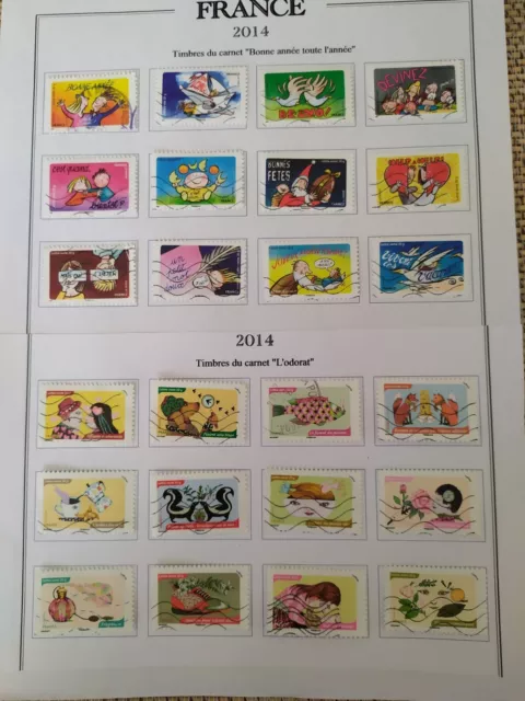  belle planche de 24  timbres de France autocollant     année 2014  