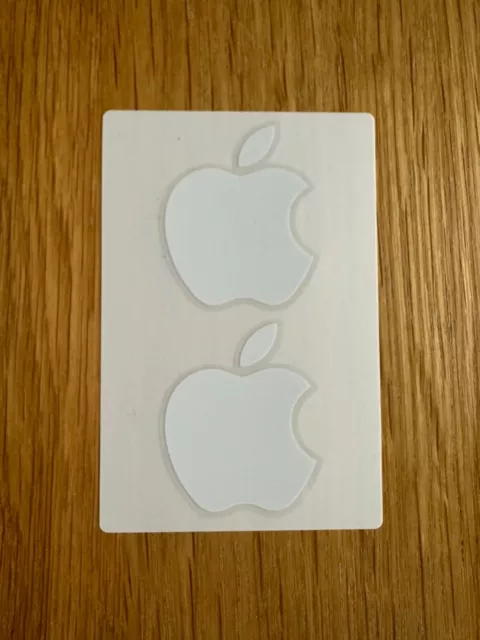 Apple logo stickers/decals in white x 2