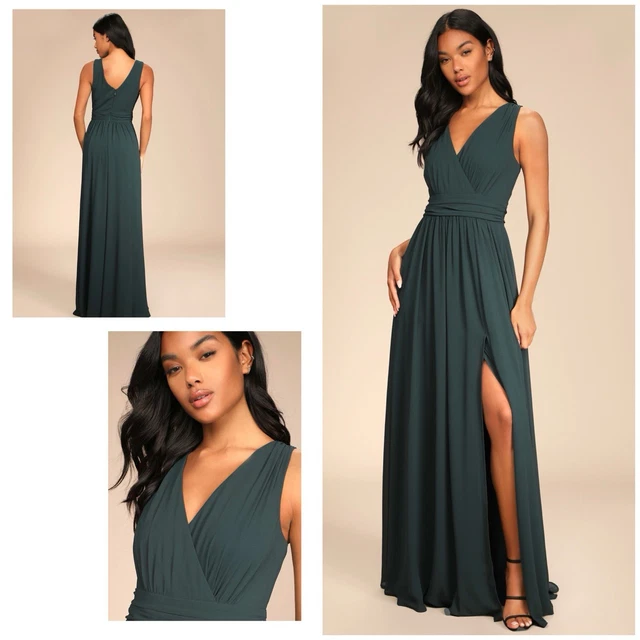 Little Mistress Amina Abito Lungo Maxi Con Spacco E Volant | Vestito Da Sera A Terra In Poliestere, Scollo A V