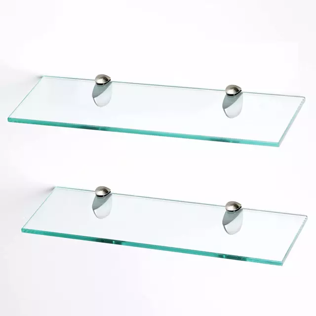 2 Tier Glass Shelf for Bathroom, Floating Glass Shelf 8MM and Rectangular Temper