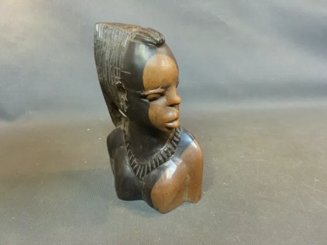 STATUE AFRICAINE buste de femme 2 essence de bois sculpture ethnique afrique