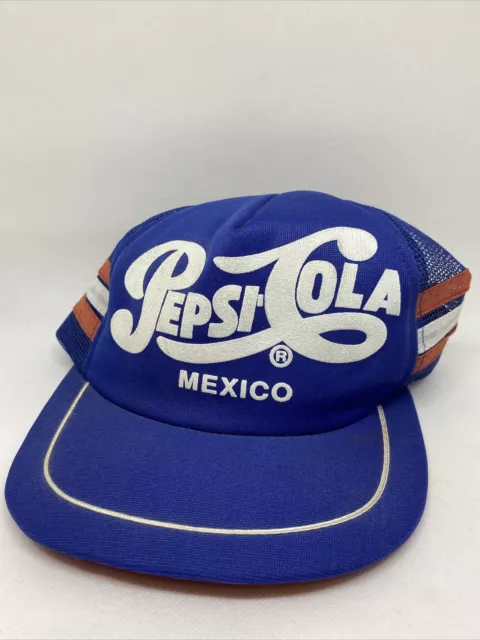 Vintage Pepsi Hat 3 Stripe Cola Mexico Mesh Snapback Hat Cap No Tag