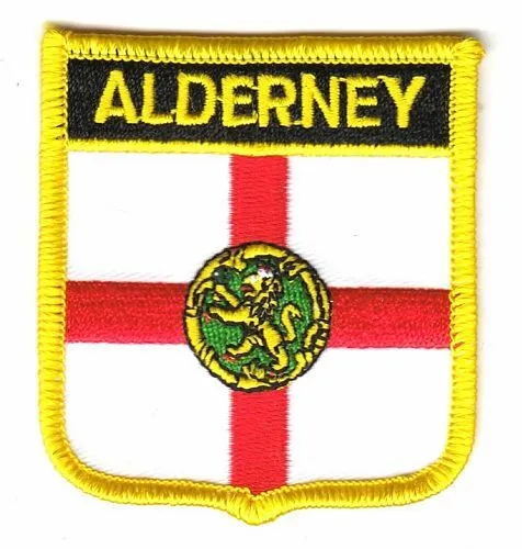 Wappen Aufnäher Alderney Patch Flagge Fahne