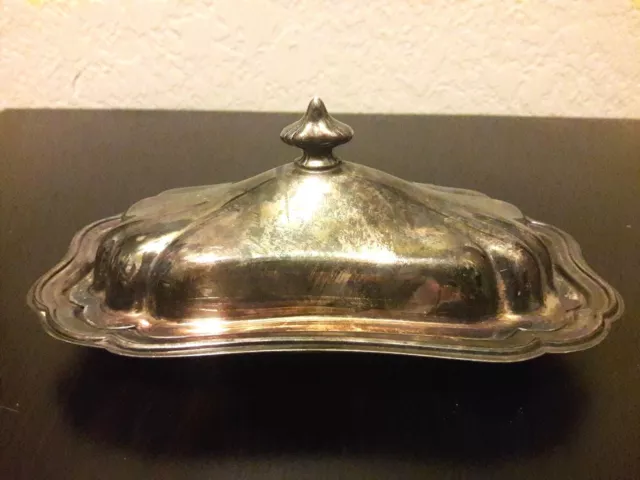 Vintage Gorham Heritage YH18 Silver Plate Butter Dish & Lid EP Silver Plate