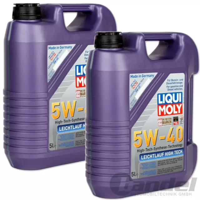 10L LIQUI MOLY MOTORÖL 3864 LEICHTLAUF HIGH TECH 5W-40 passend für BMW MB VW