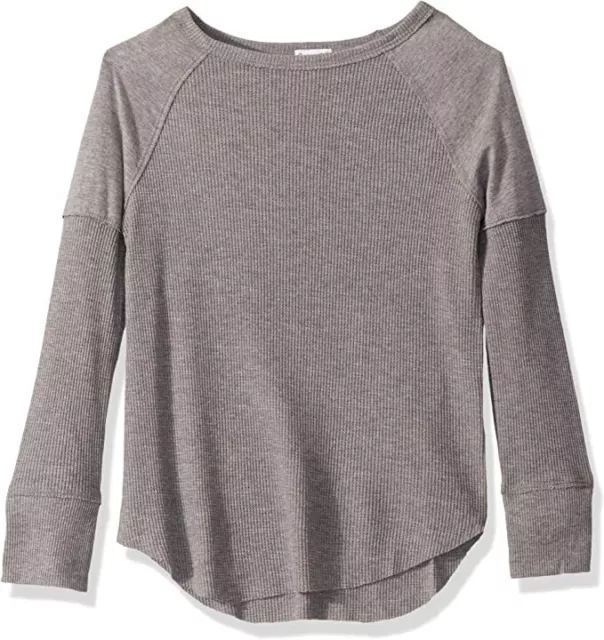 Splendid Girls' Big Long Sleeve Top Light Charcoal Heather Grey Size 14