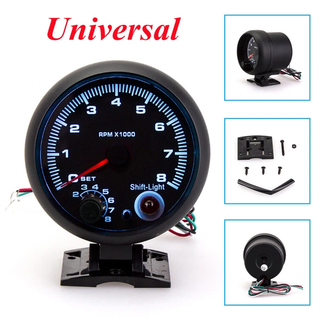3.75" Car Universal Tachometer Gauge LED 0-8000 RPM Gauge Meter 12V Waterproof
