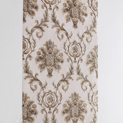 9.5M Vintage Floral Damask Waterproof Matt Embossed Textured PVC Wallpaper Roll