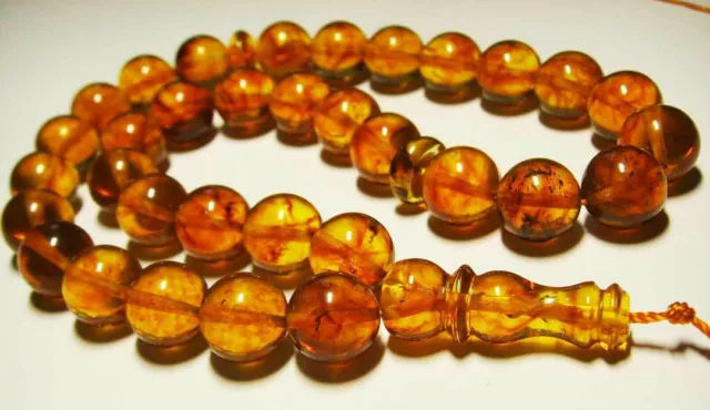 Islamic 33 Prayer beads Genuine Baltic Pressed Amber Tasbih rosary  B-631