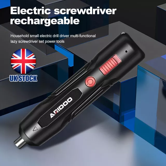 UK Mini Rechargeable Cordless Electric Screwdriver Drill USB Charging Power Tool