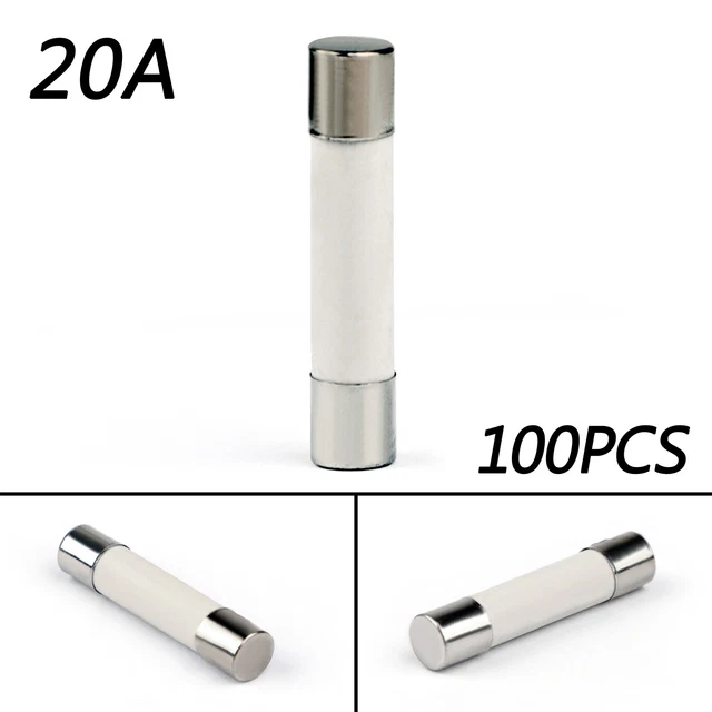 100Pcs 6x30mm 20Amp 20A 250V Ceramic FUSIBILI Tube Fast Blow FUSIBILI