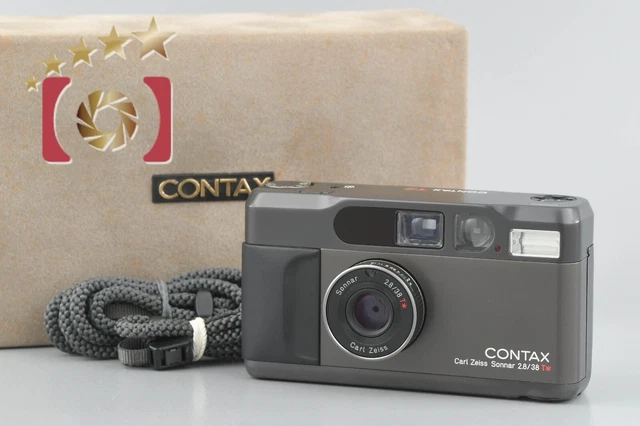 Near Mint!! CONTAX T2 Titanium Black 35mm Point & Shoot Film Camera w/ Box