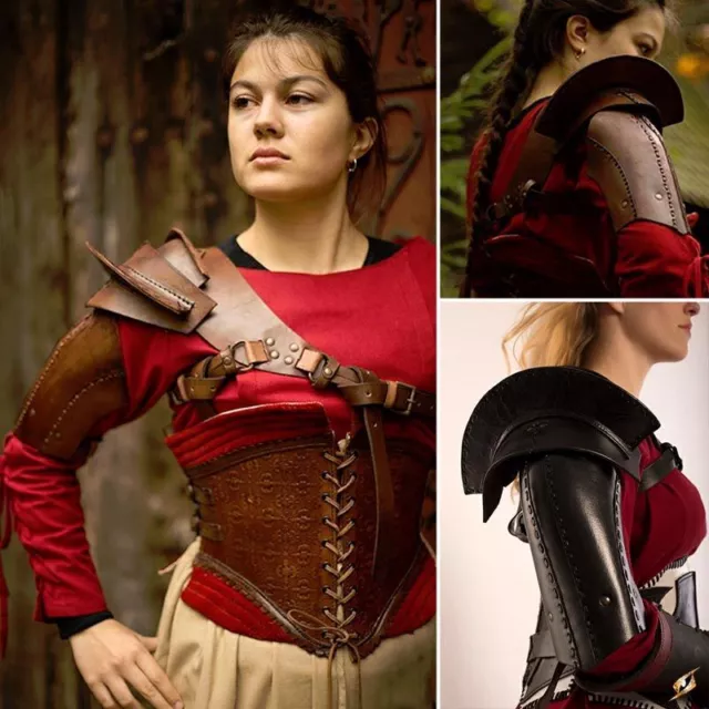 Quality Leather Shoulder Guard / Armour For Stage Costume & LARP. Needs A Buckle