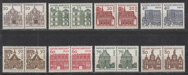 Berlin West Nr. 242-249** Waagerechte Paare / Deutsche Bauwerke