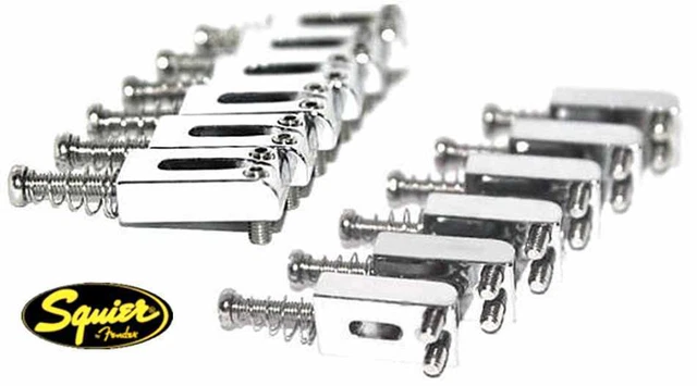 Fender Squier Telecaster High Quality Modern Style Chrome Bridge Saddles New! Fender Squier Telecaster High Quality Modern Style Chrome Bridge Saddles New!