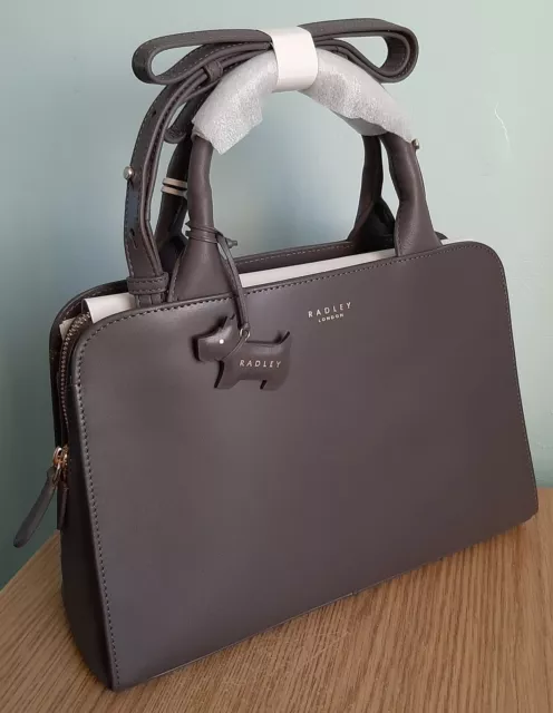 BN RADLEY LONDON Millbank Medium Zip Top Multiway Grey Bag 160.00