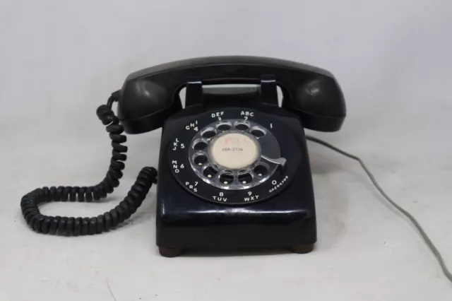 Vintage Western Electric Black Rotary Desk Phone