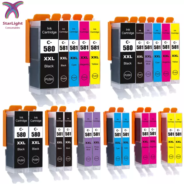 Ink Cartridges For Canon PGI580XXL CLI581XXL TR7500 TS705 TS8150 TS6350 LOT