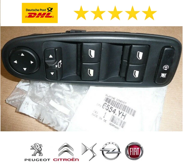 ORIGINAL PSA SCHALTER Fensterheber C3 PICASSO 207 / CC / SW vorne links ...