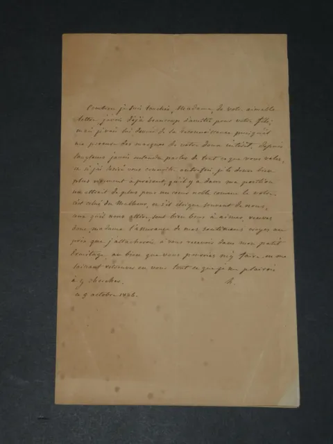 Hortense de Beauharnais, Reine de Hollande - Lettre autographe signée, 1826