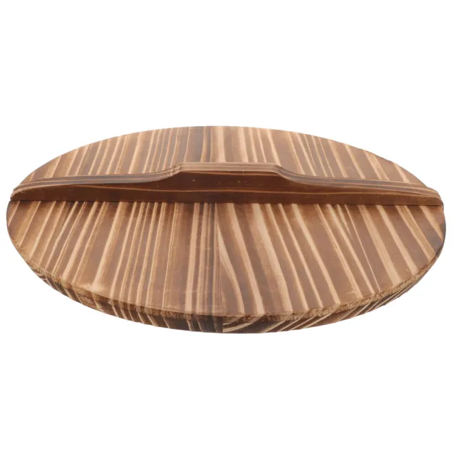 Olla de madera con tapa de wok gruesa estilo vintage olla multiusos madera 30 cm