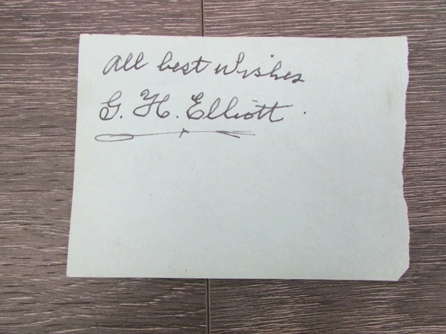 G H Elliott Music Hall Singer & Dancer Original Hand Signed Sheet
