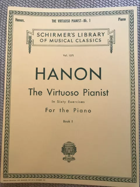 Hanon The Virtuoso Pianist In 60 Exercises Schirmers Library Bk II Vol 1072  1939